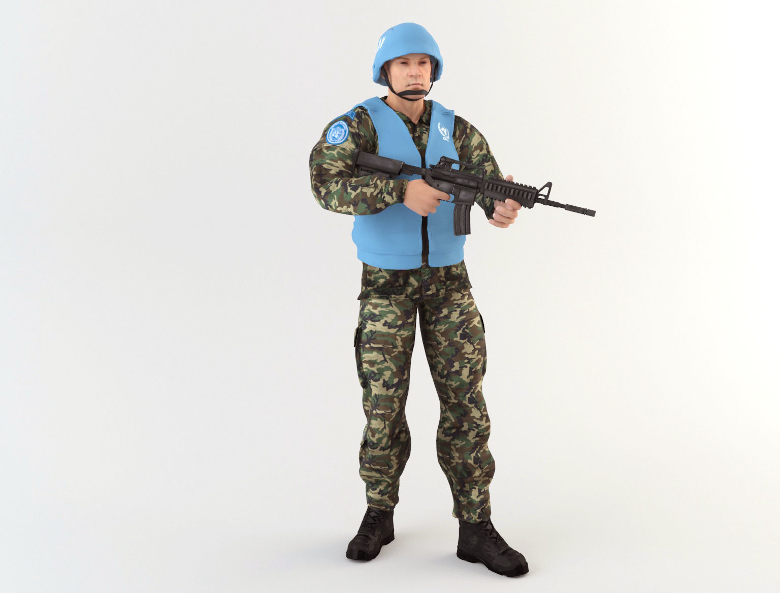 ONU Soldier  Low-poly 3D model_1
