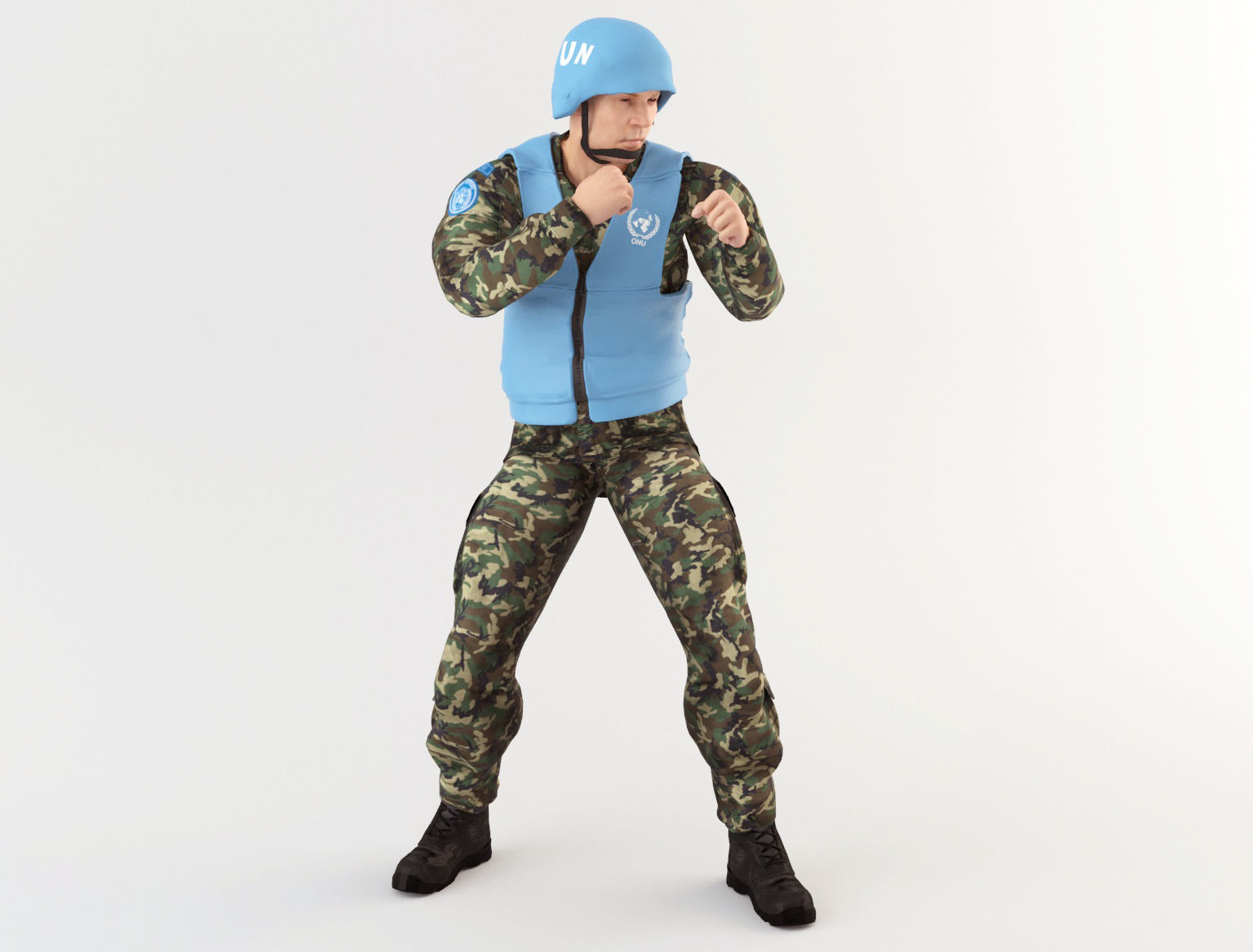 ONU Soldier  Low-poly 3D model_7