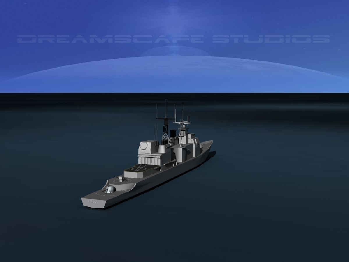 USS Gettysburg CG-64 LP Low-poly 3D model_6