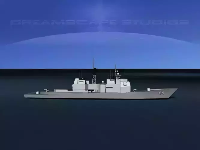 USS Gettysburg CG-64 LP Low-poly 3D model