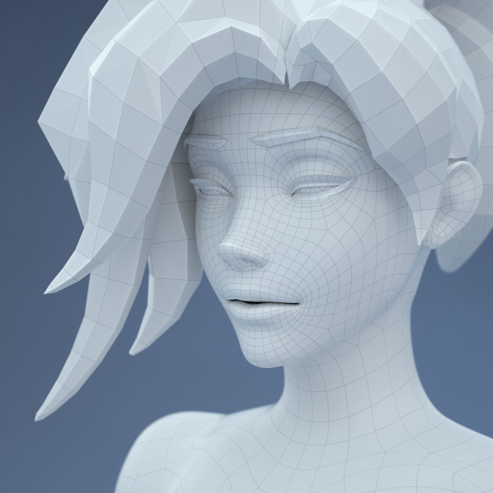 Low Poly Base Mesh Female Free 3D model_0