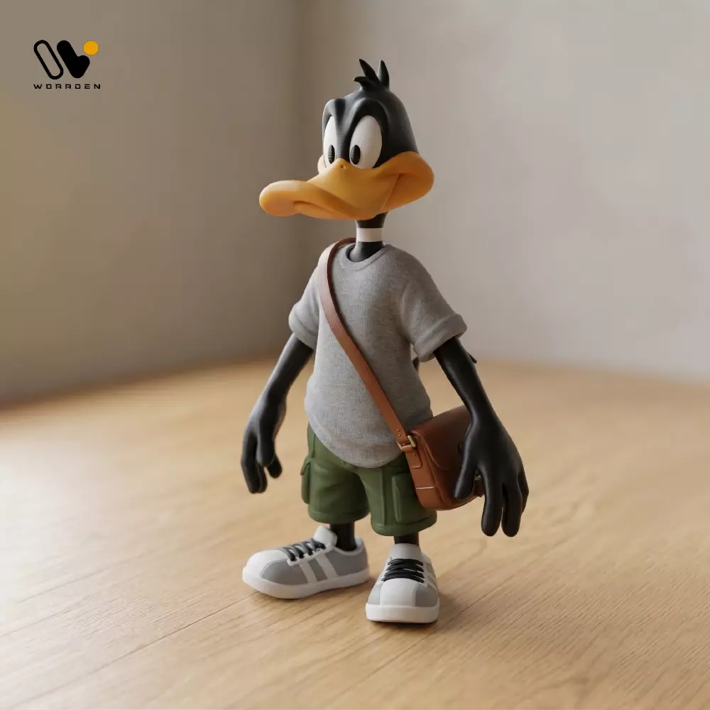 Streetwear Daffy Duck Cartoon Character with Side Bag 3D print model