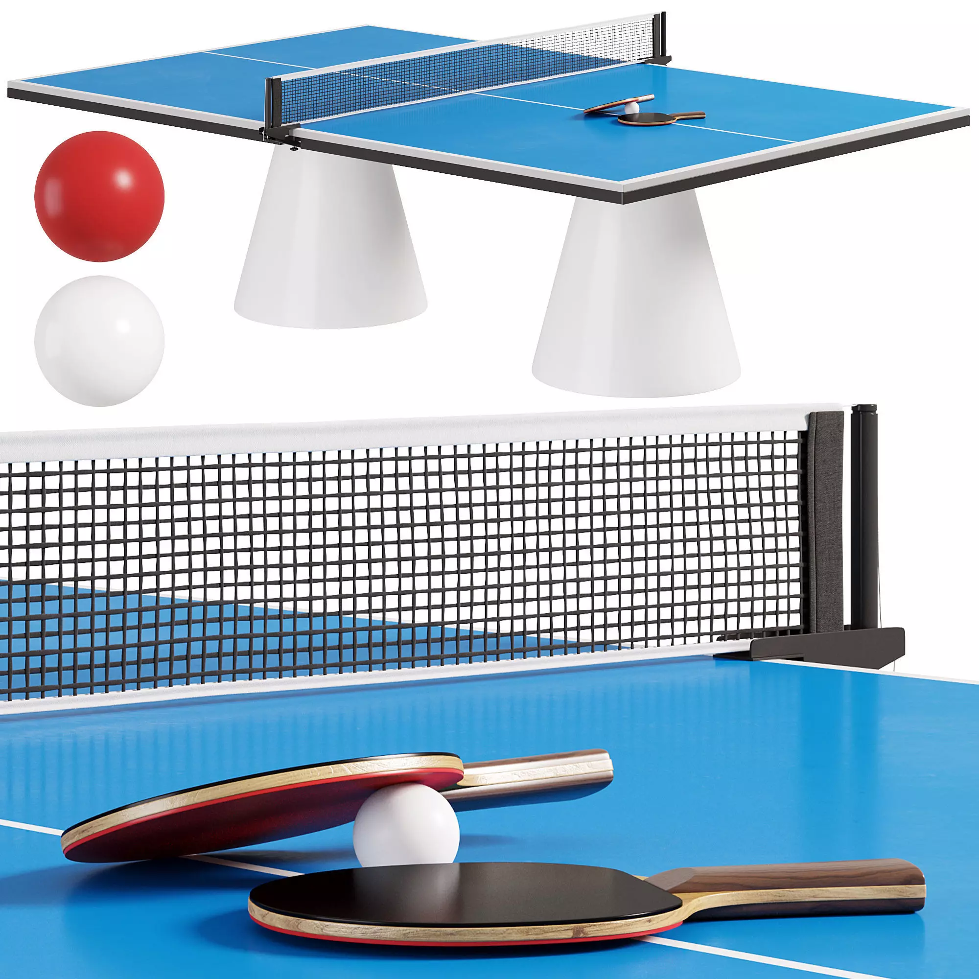 Ping Pong Table DADA OUTDOOR By FAS Pendezza Low-poly 3D model