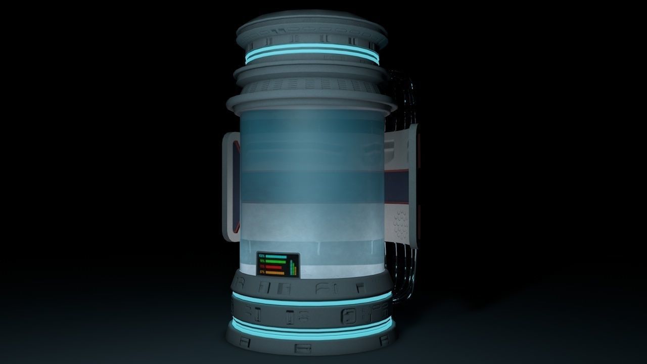Hibernation Capsule Next Gen Game PBR  Low-poly 3D model_4