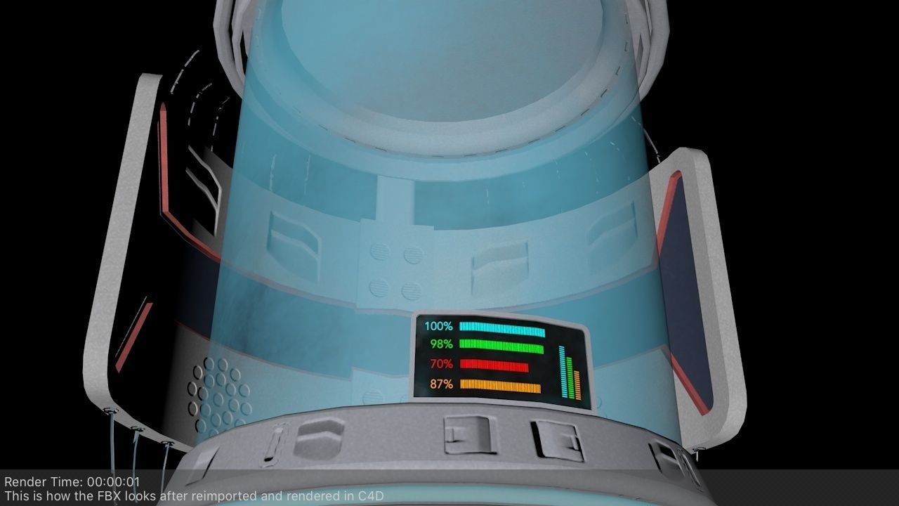 Hibernation Capsule Next Gen Game PBR  Low-poly 3D model_13