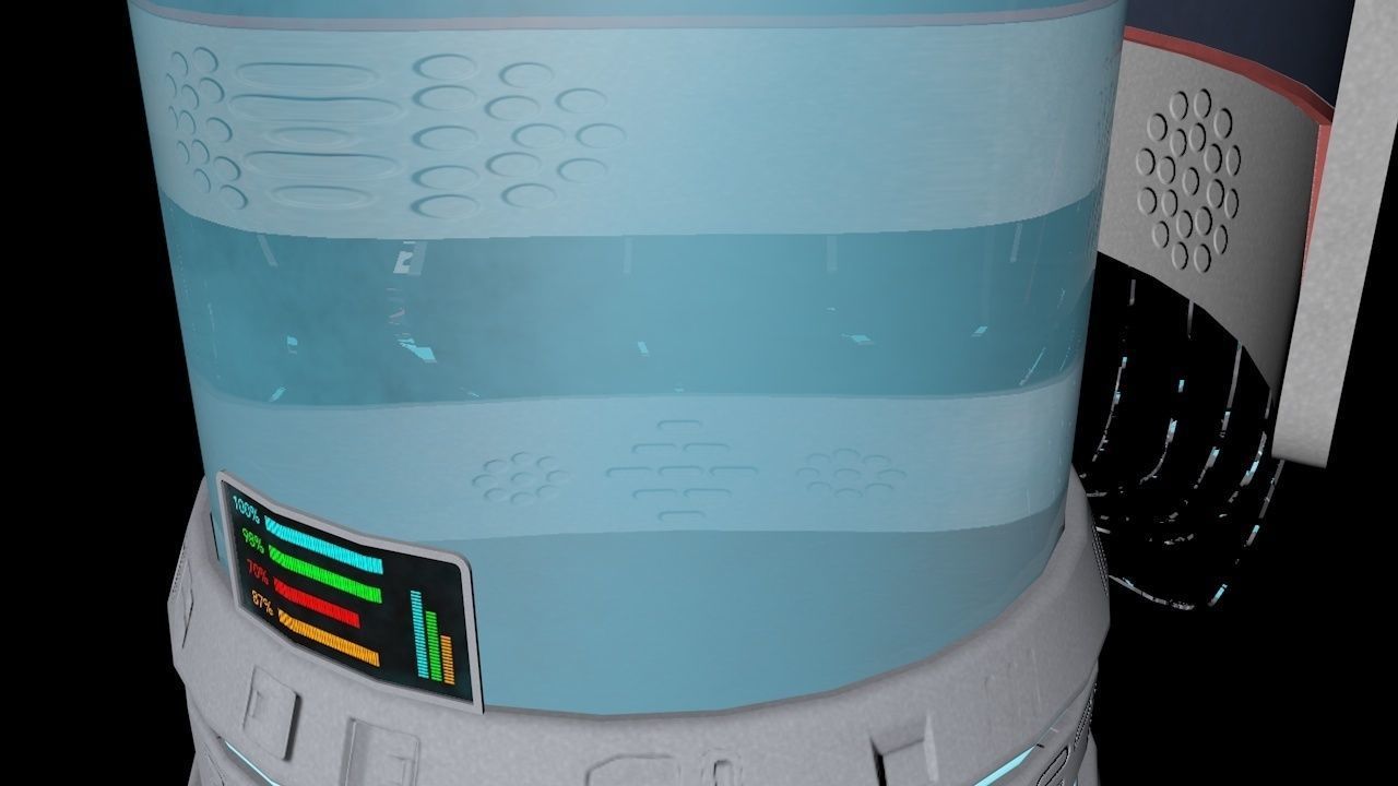 Hibernation Capsule Next Gen Game PBR  Low-poly 3D model_10