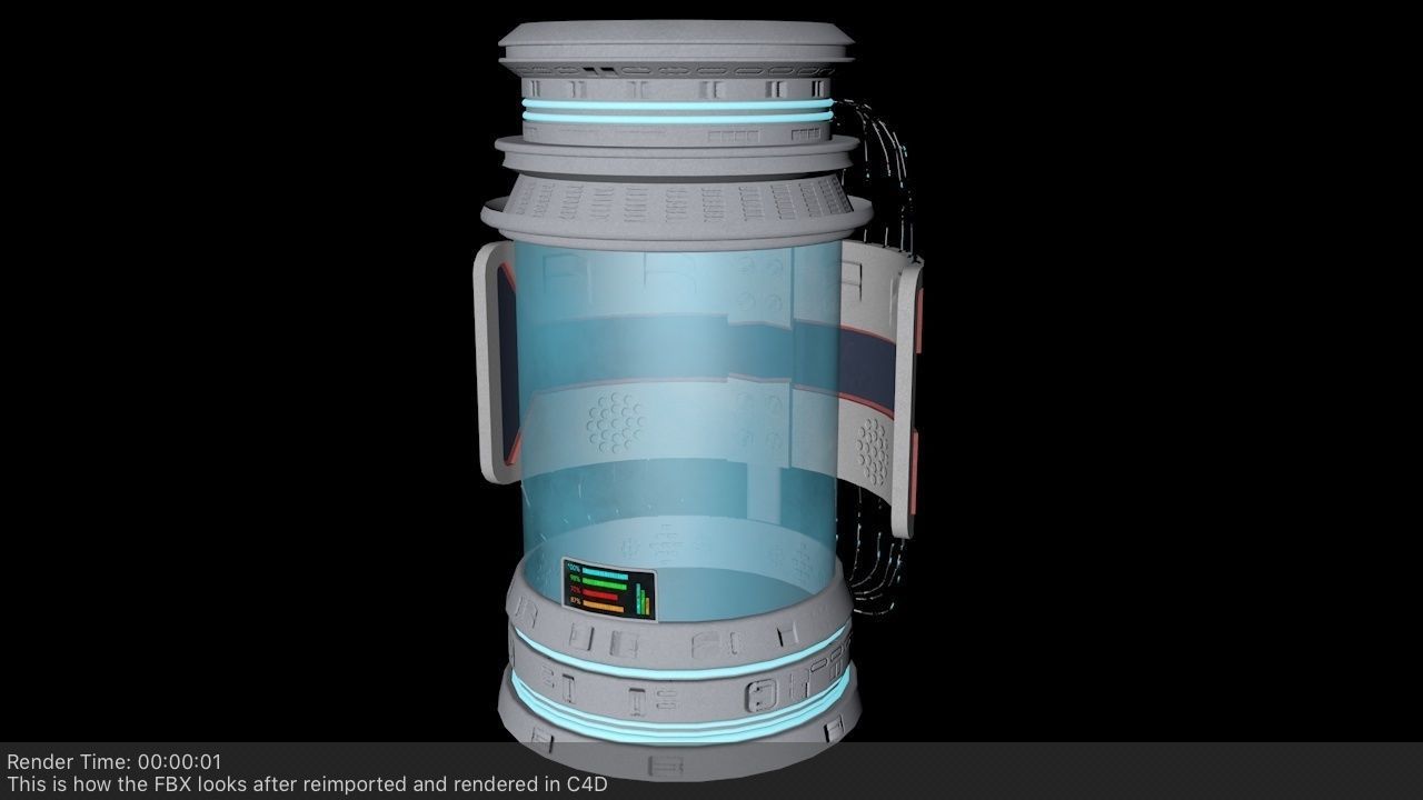 Hibernation Capsule Next Gen Game PBR  Low-poly 3D model_11