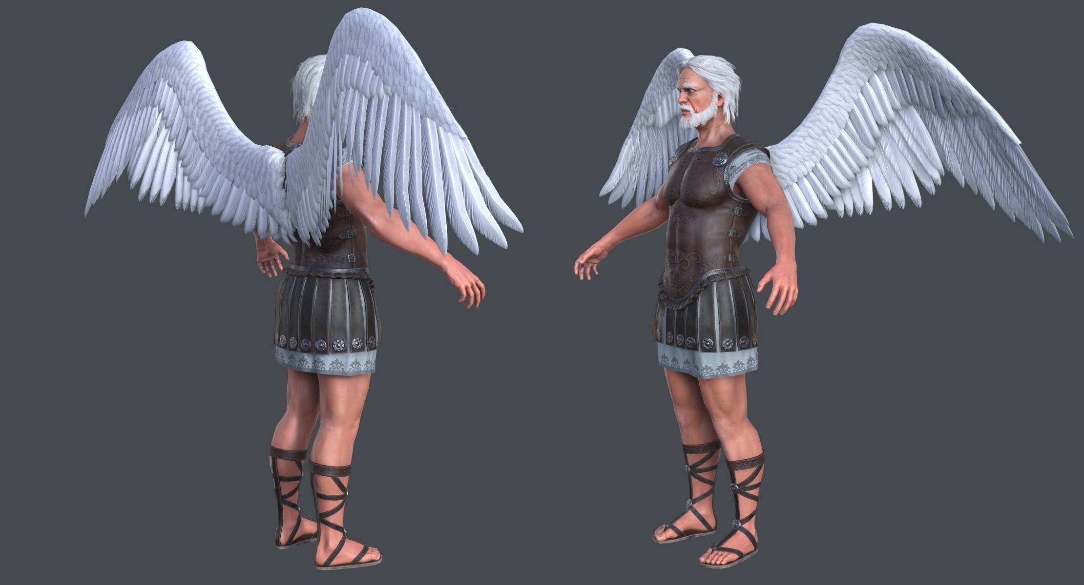 Archangel Michael Low-poly 3D model_3