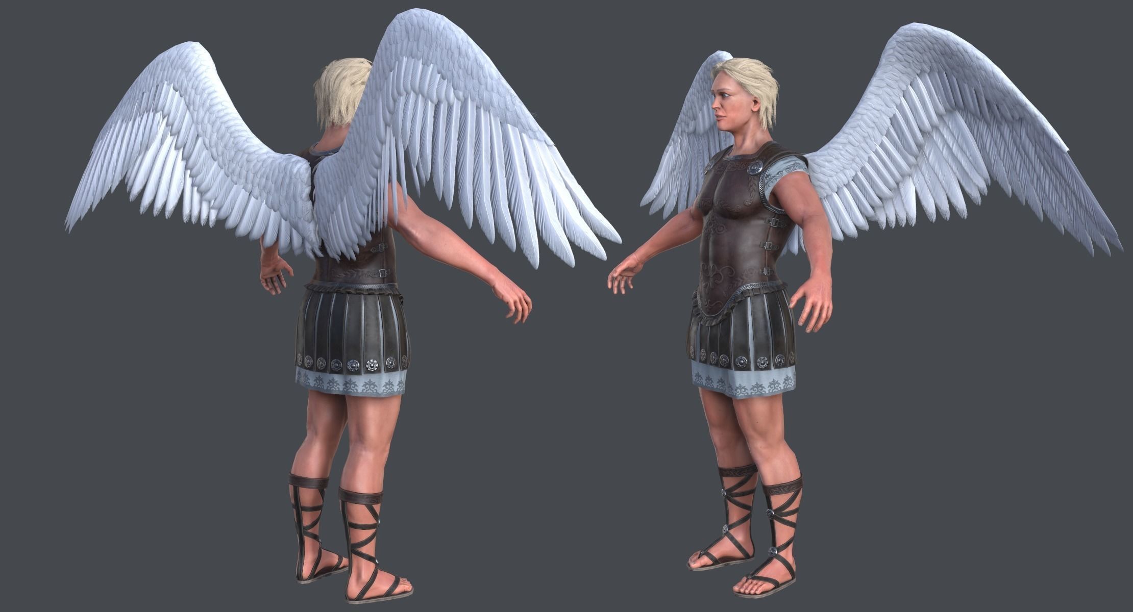 Archangel Michael Low-poly 3D model_4