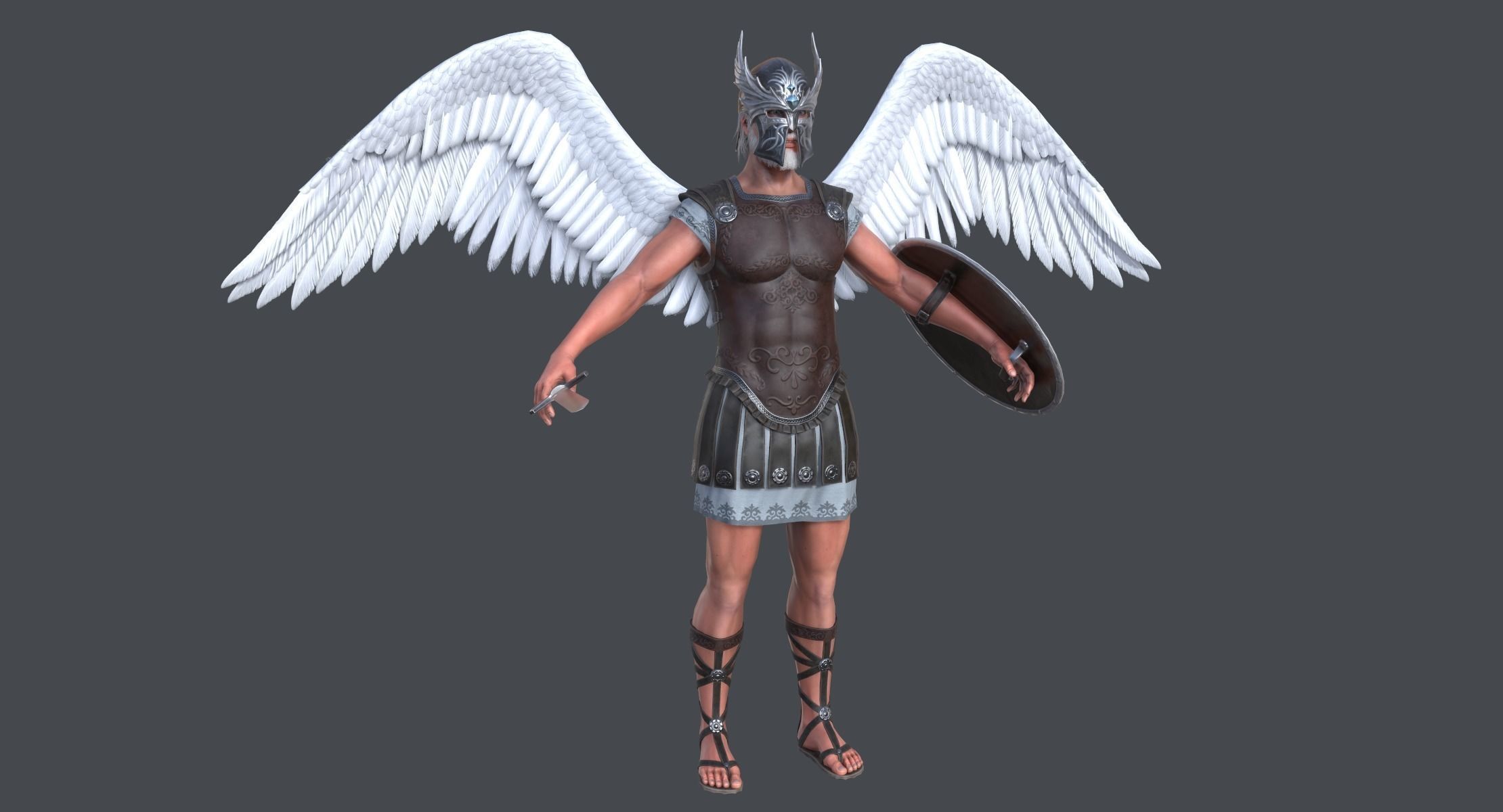 Archangel Michael Low-poly 3D model_1