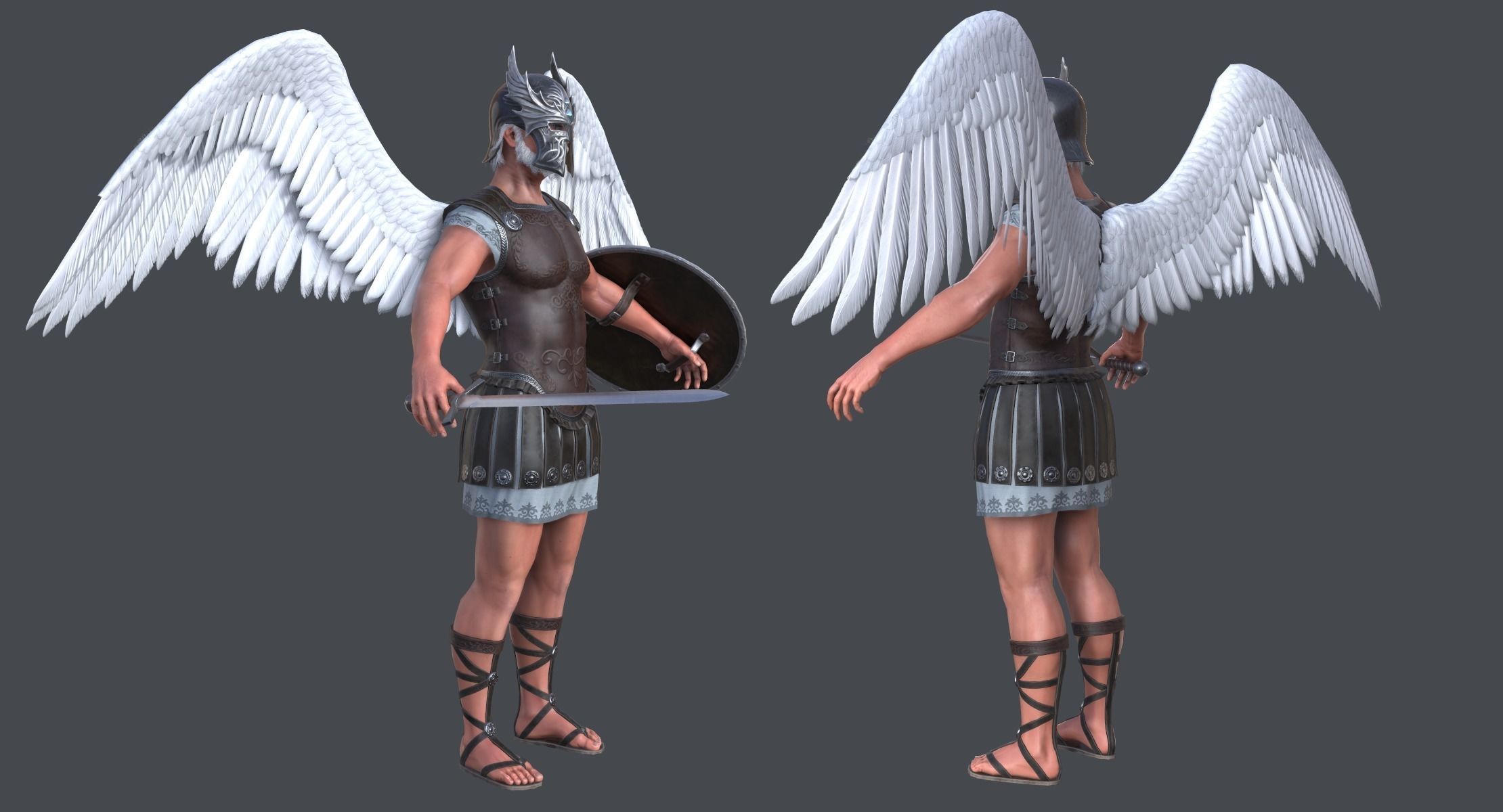 Archangel Michael Low-poly 3D model_2