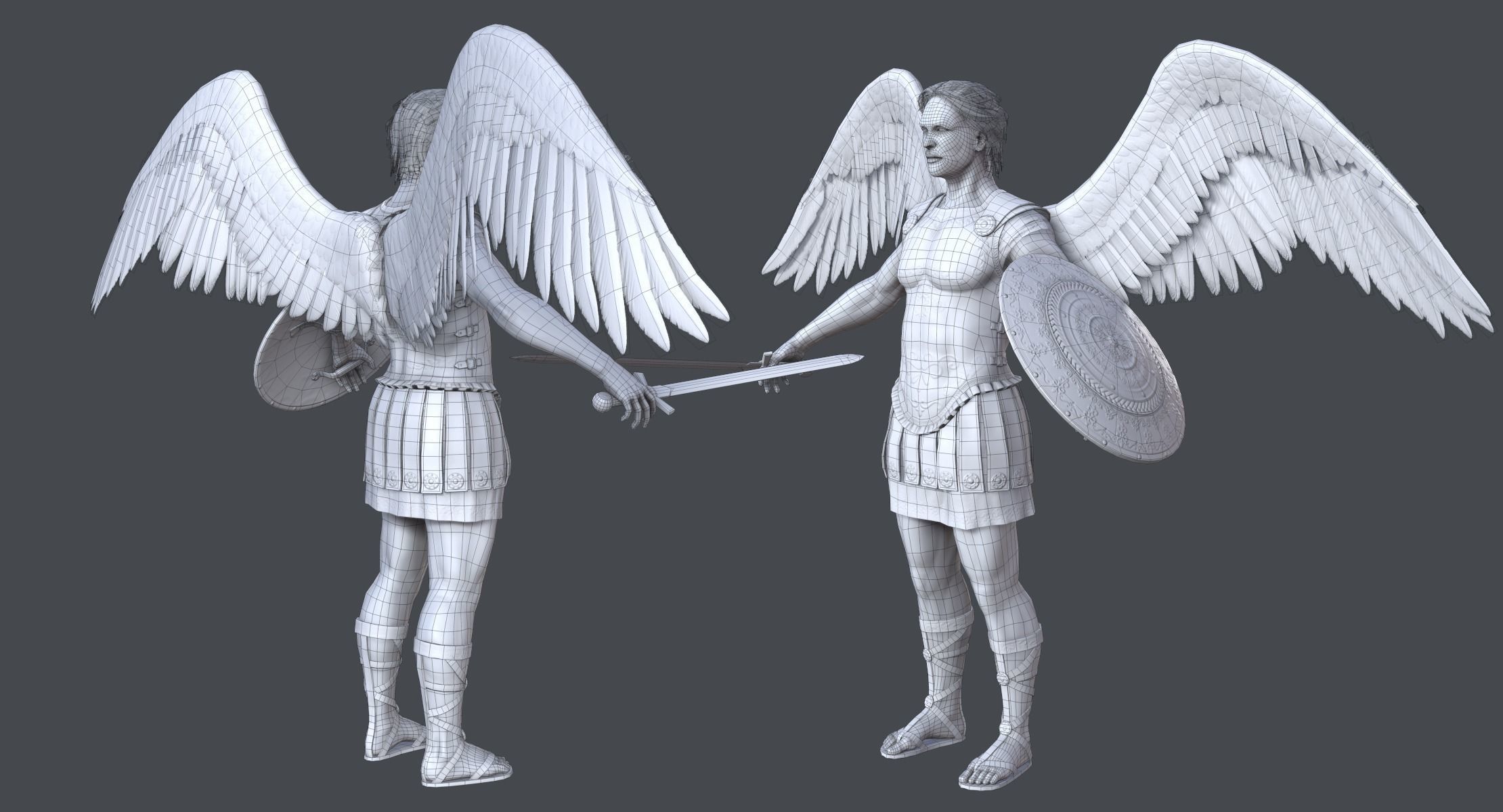 Archangel Michael Low-poly 3D model_12
