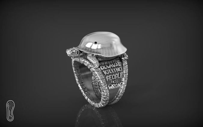 Ring Peace Turtle 3D print model