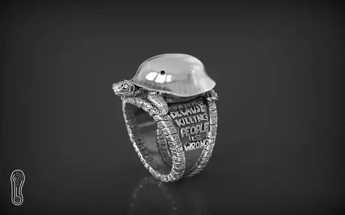 Ring Peace Turtle 3D print model