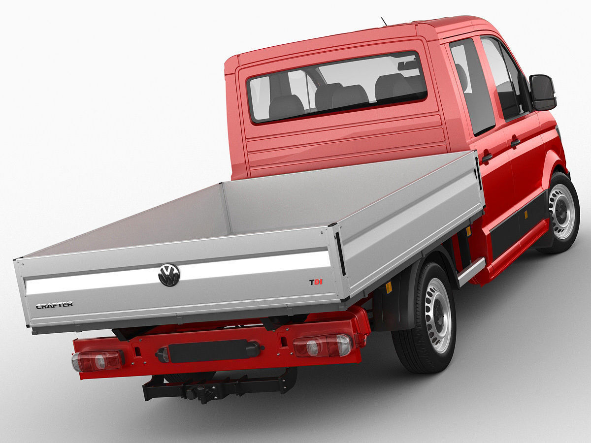 VW Crafter 2017 double cab pickup 3D model_2