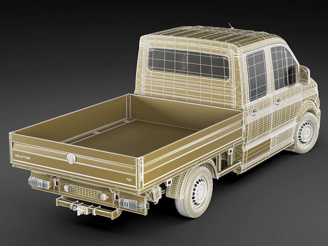 VW Crafter 2017 double cab pickup 3D model_23