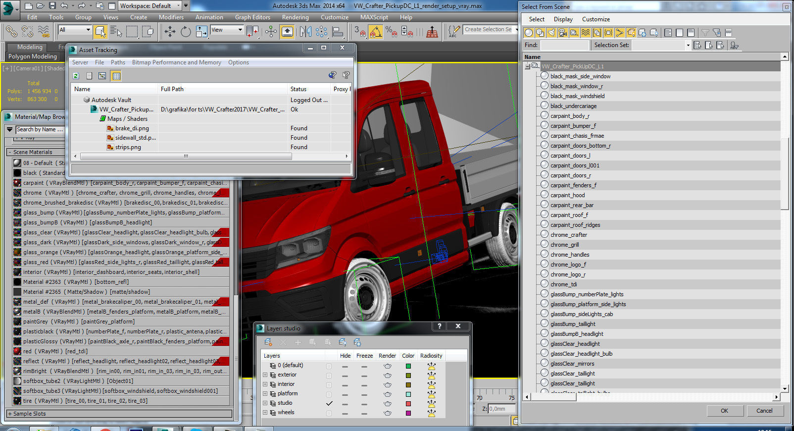 VW Crafter 2017 double cab pickup 3D model_24