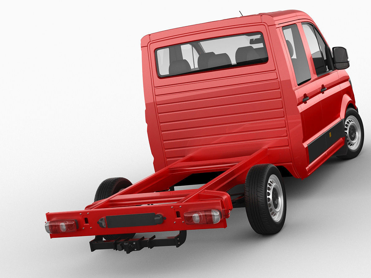 VW Crafter 2017 double cab pickup 3D model_3