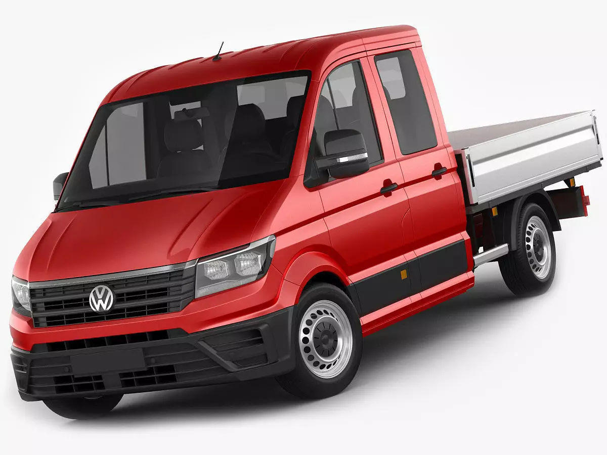 VW Crafter 2017 double cab pickup 3D model_0