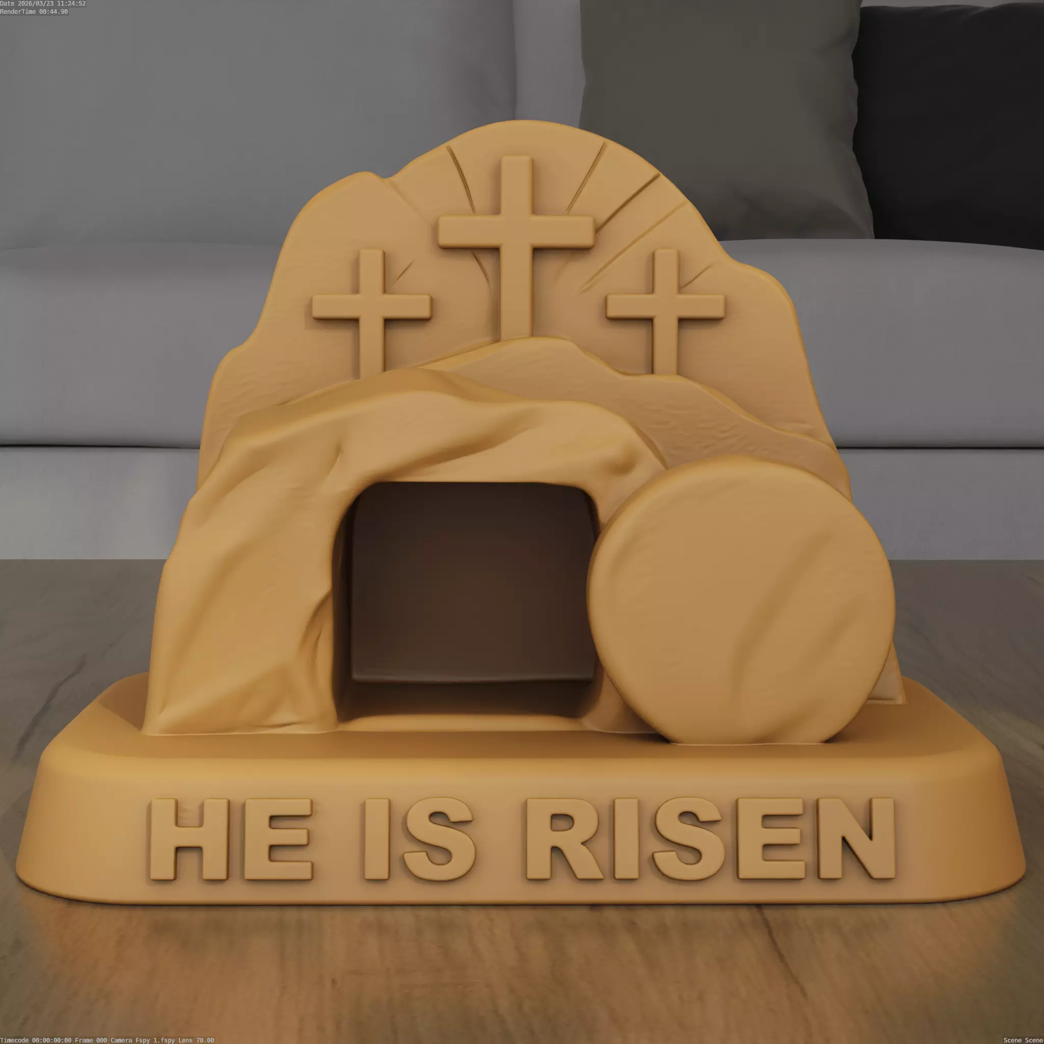 Easter Empty Tomb He Is Risen 3D Model STL 3D print model
