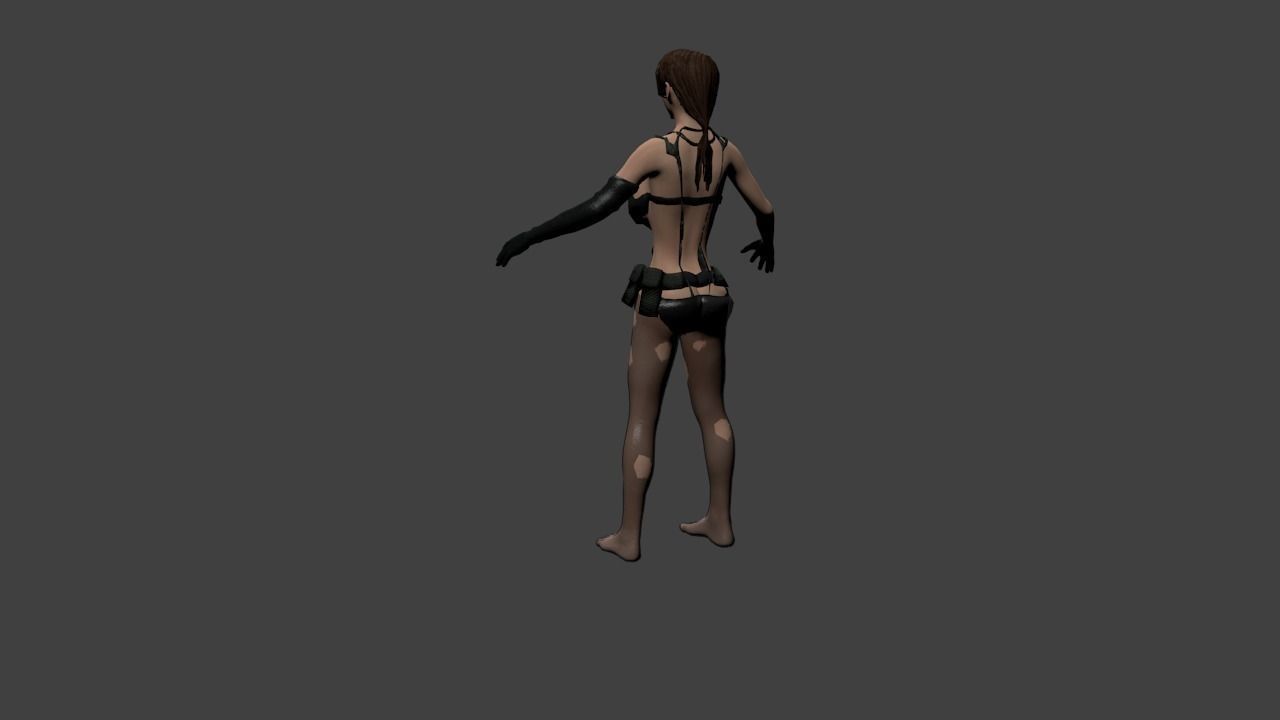 Quiet woman in bikini Low-poly 3D model_3