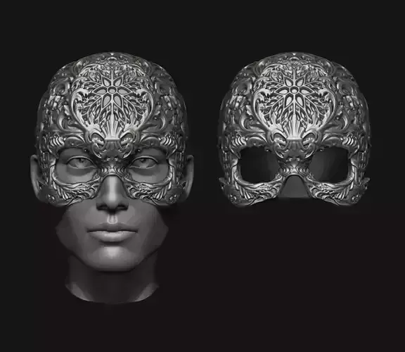 Skull helmet 3D print model