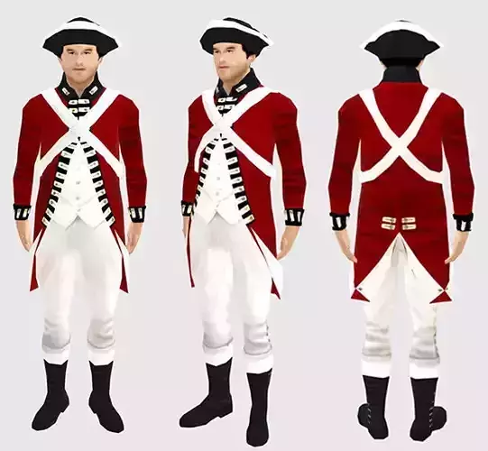 British soldier 1780 3D model