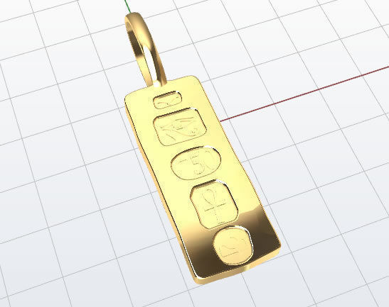 Egypt Bar Pendant 3D print model