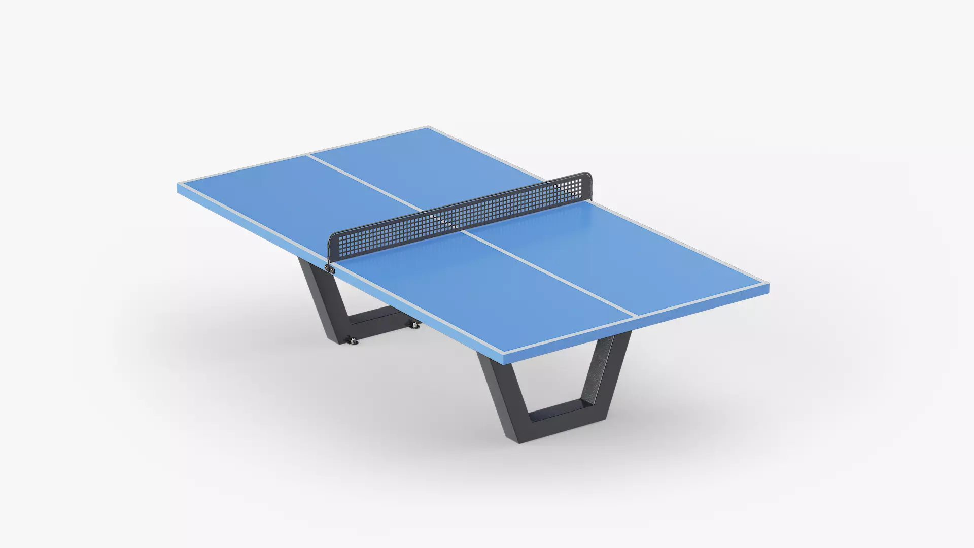 Ping-pong Table Outdoor Blue Low-poly 3D model
