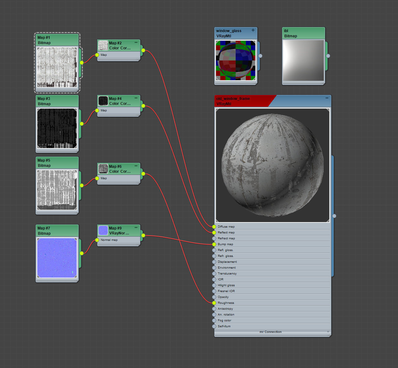 old window frame  3D model_4