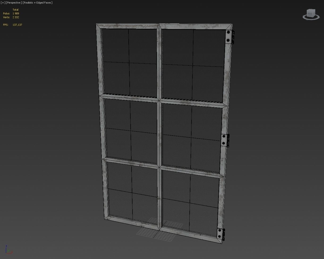 old window frame  3D model_3