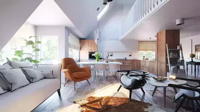 Modern interior design 3D model | CGTrader