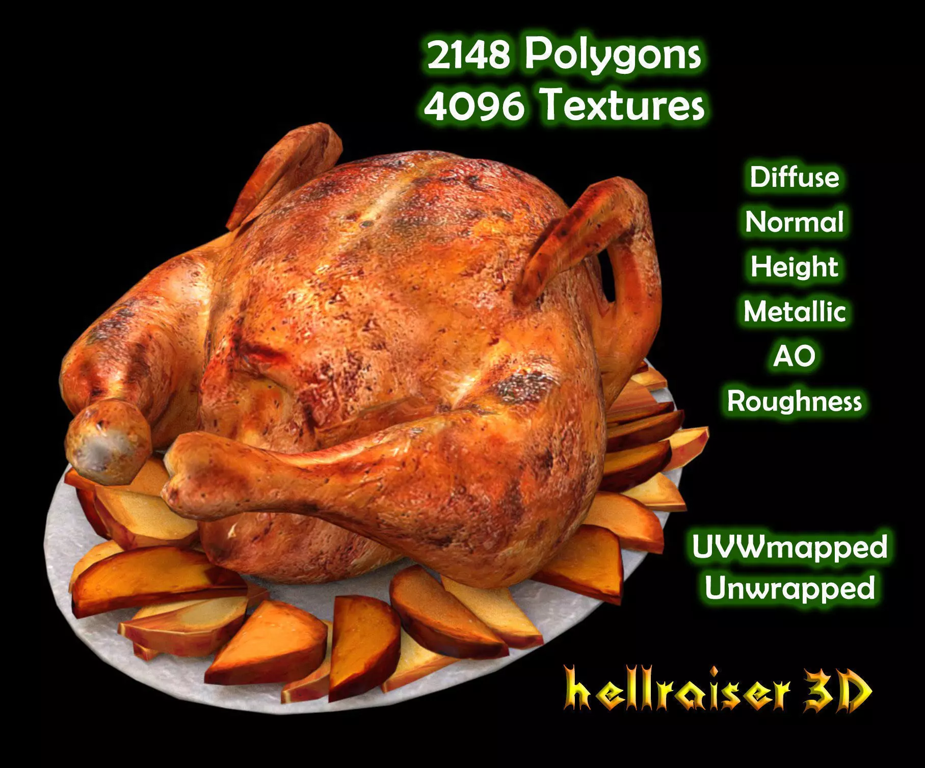 Food Chicken - PBR - Textured Low-poly 3D model_0