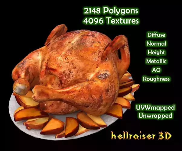 Food Chicken - PBR - Textured Low-poly 3D model