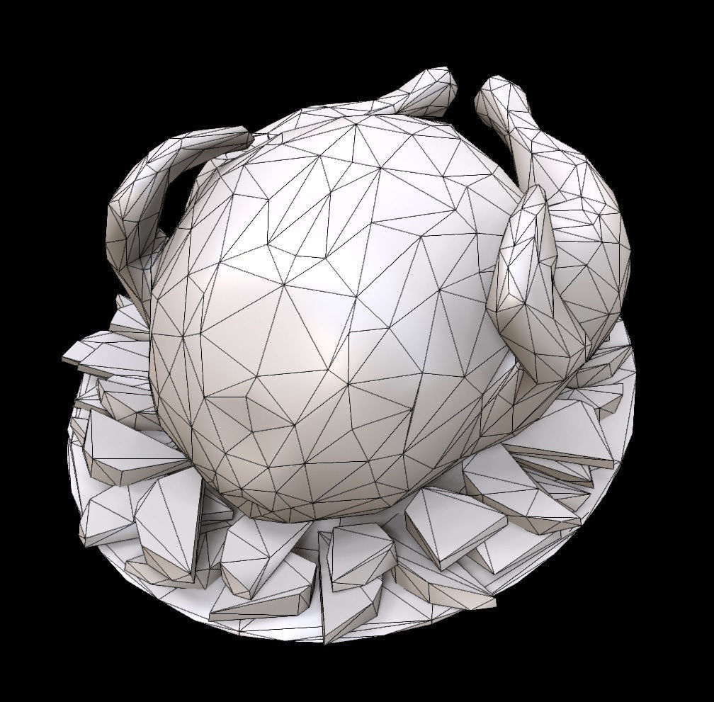 Food Chicken Low-poly 3D model_4