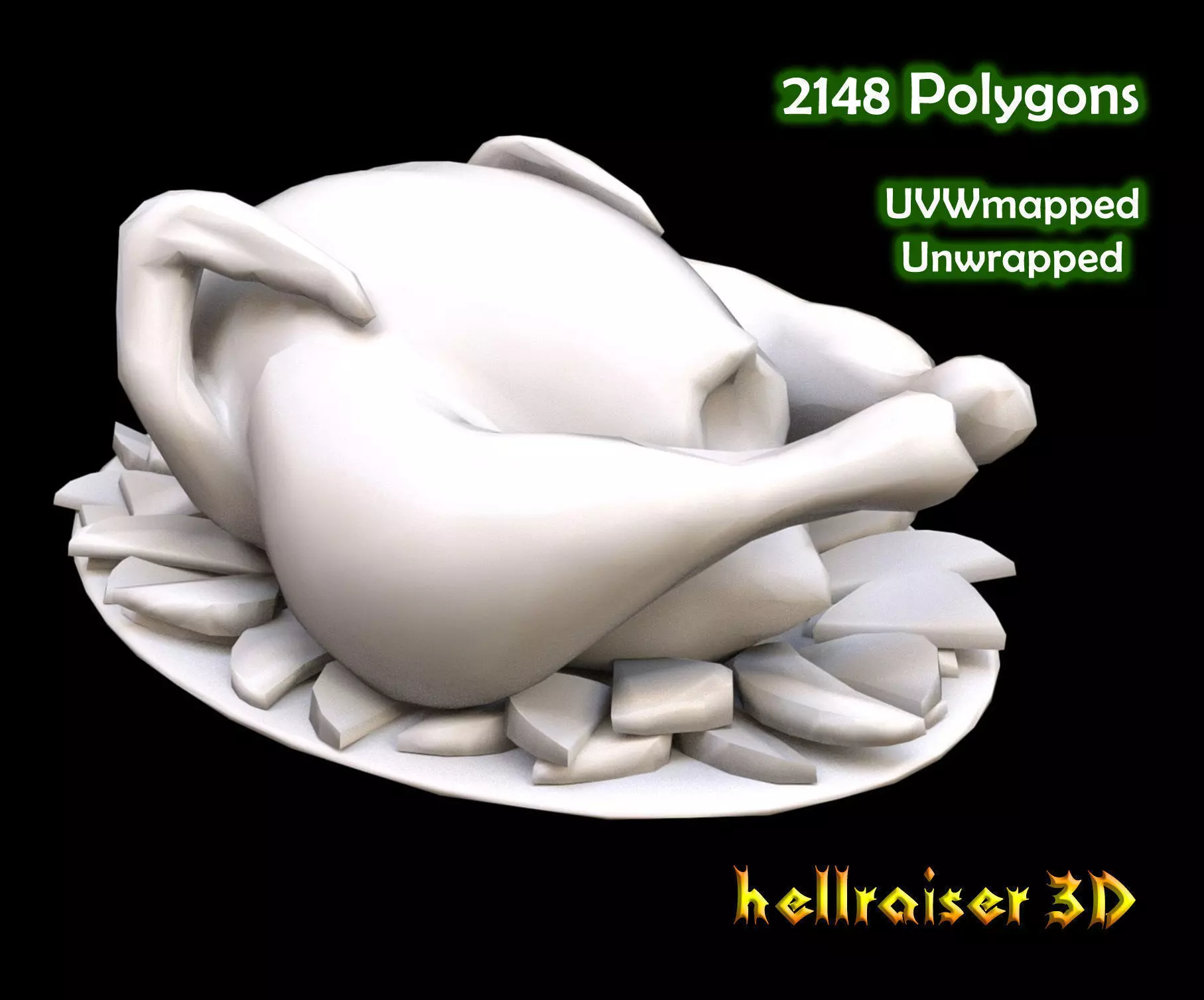 Food Chicken Low-poly 3D model_0