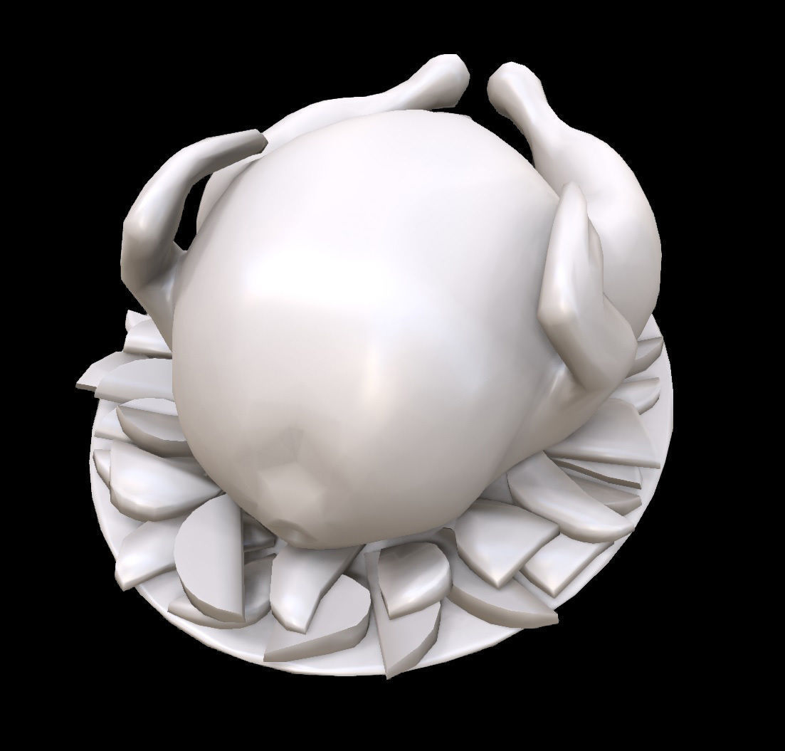Food Chicken Low-poly 3D model_3
