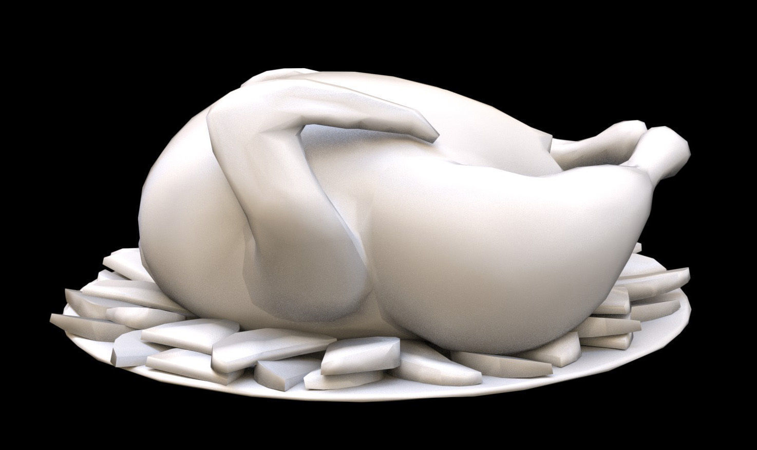 Food Chicken Low-poly 3D model_1