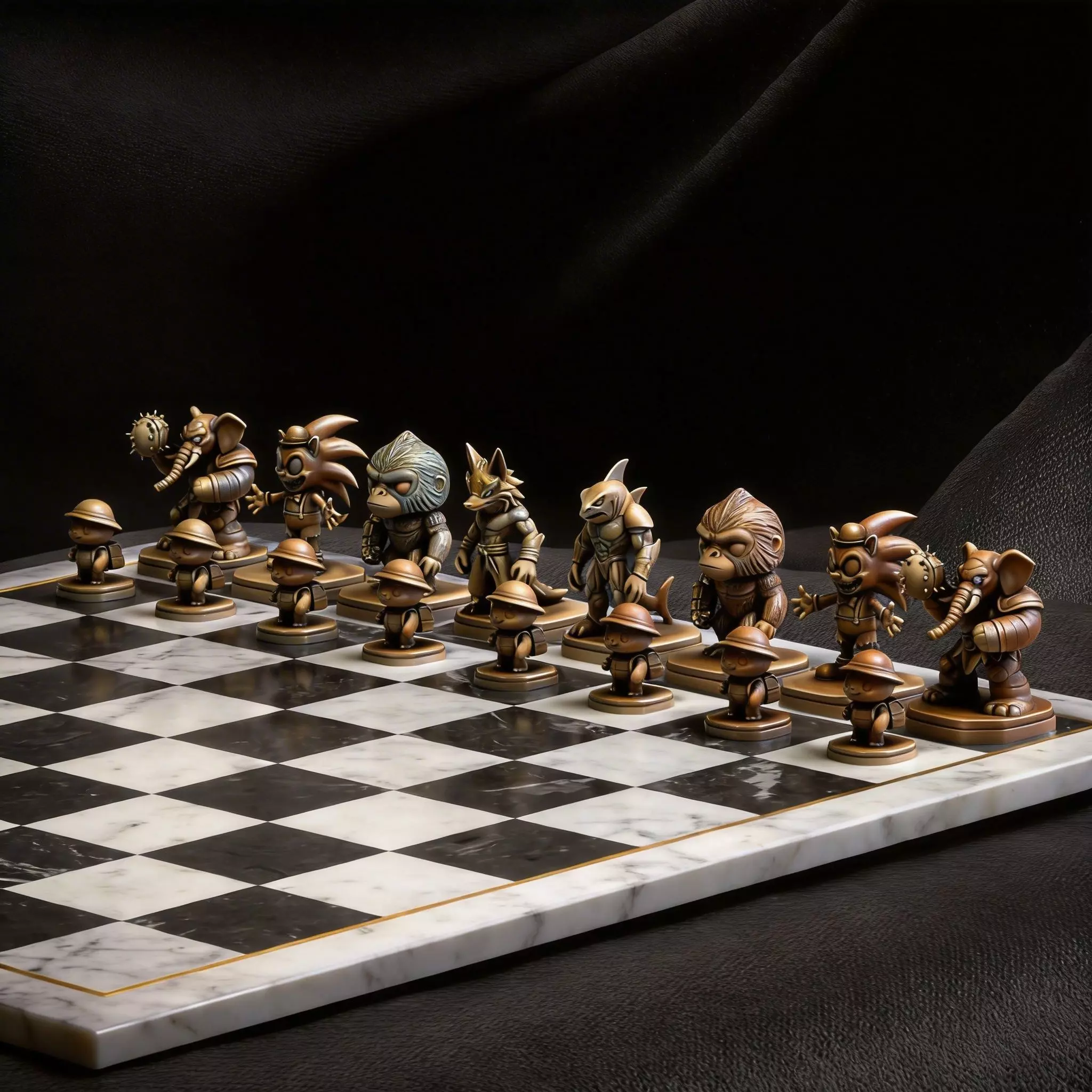 Fantasy Creature Chess Set Monster Chess Pieces 3D Printable STL 3D print model