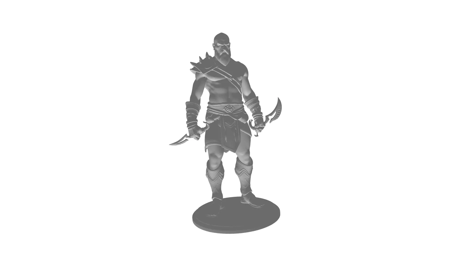 Kratos God of War with base plate Free 3D print model