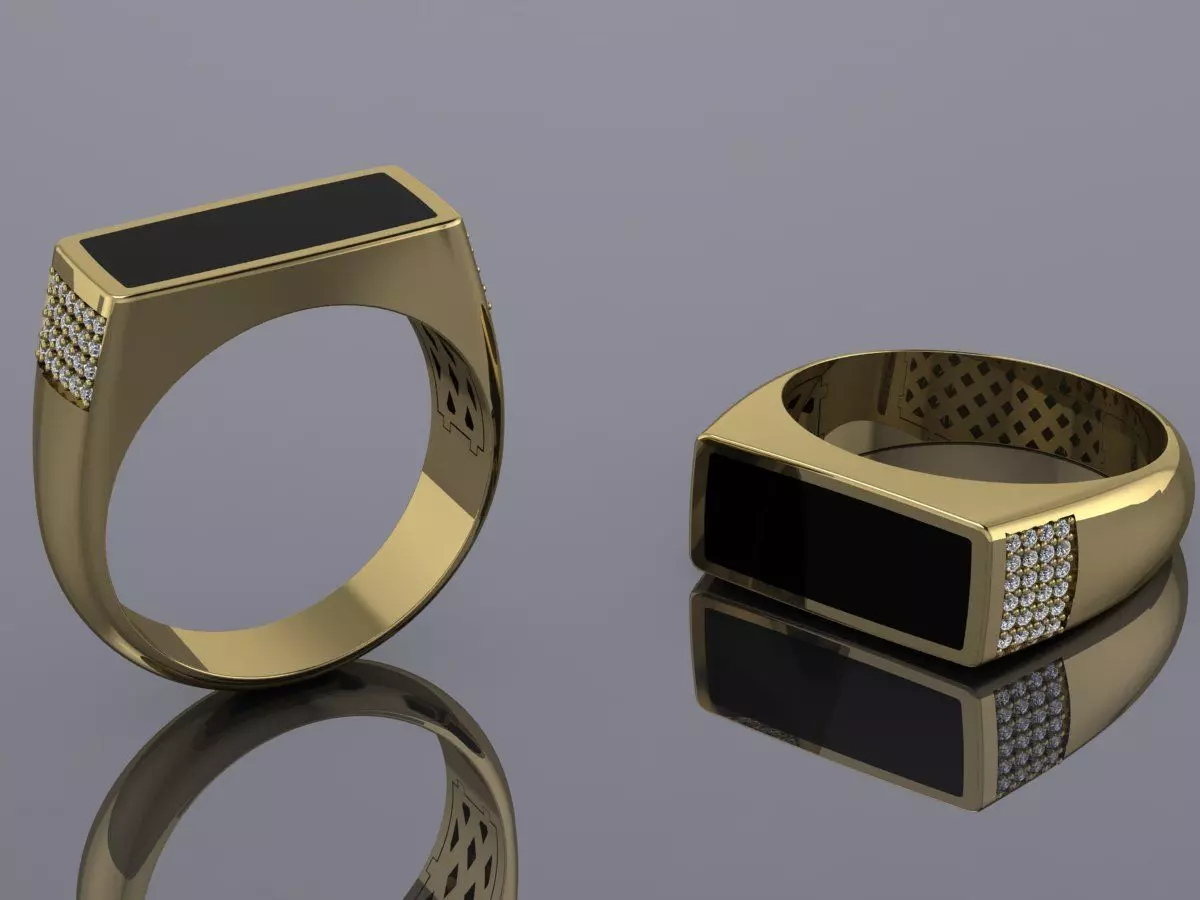 Elegant Ring For Mens Printable Model Jewelry Gold Luxury 3D print model