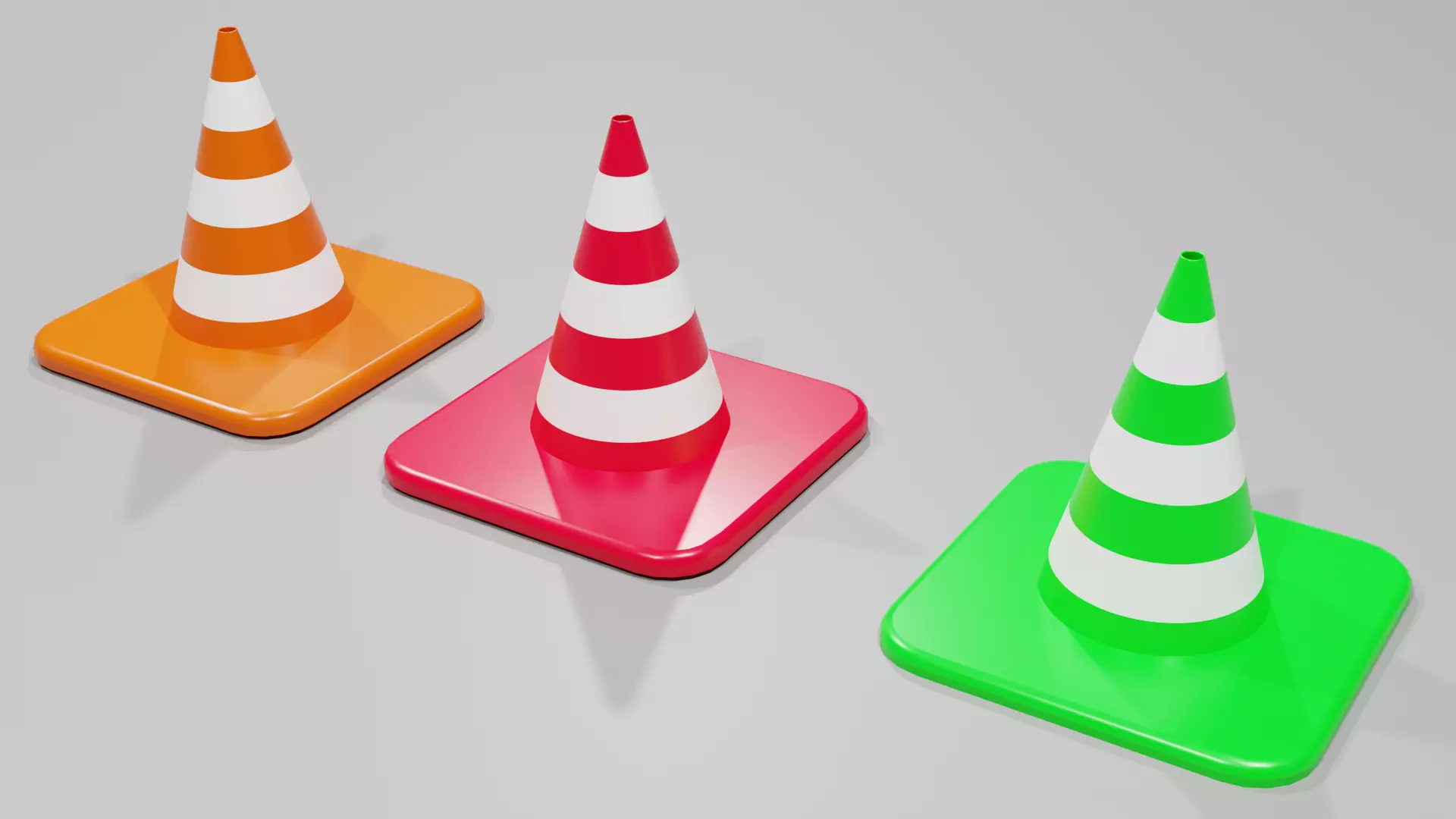 Low Poly Traffic Cone Pack Game Ready PBR Asset FBX OBJ BLEND Low-poly 3D model