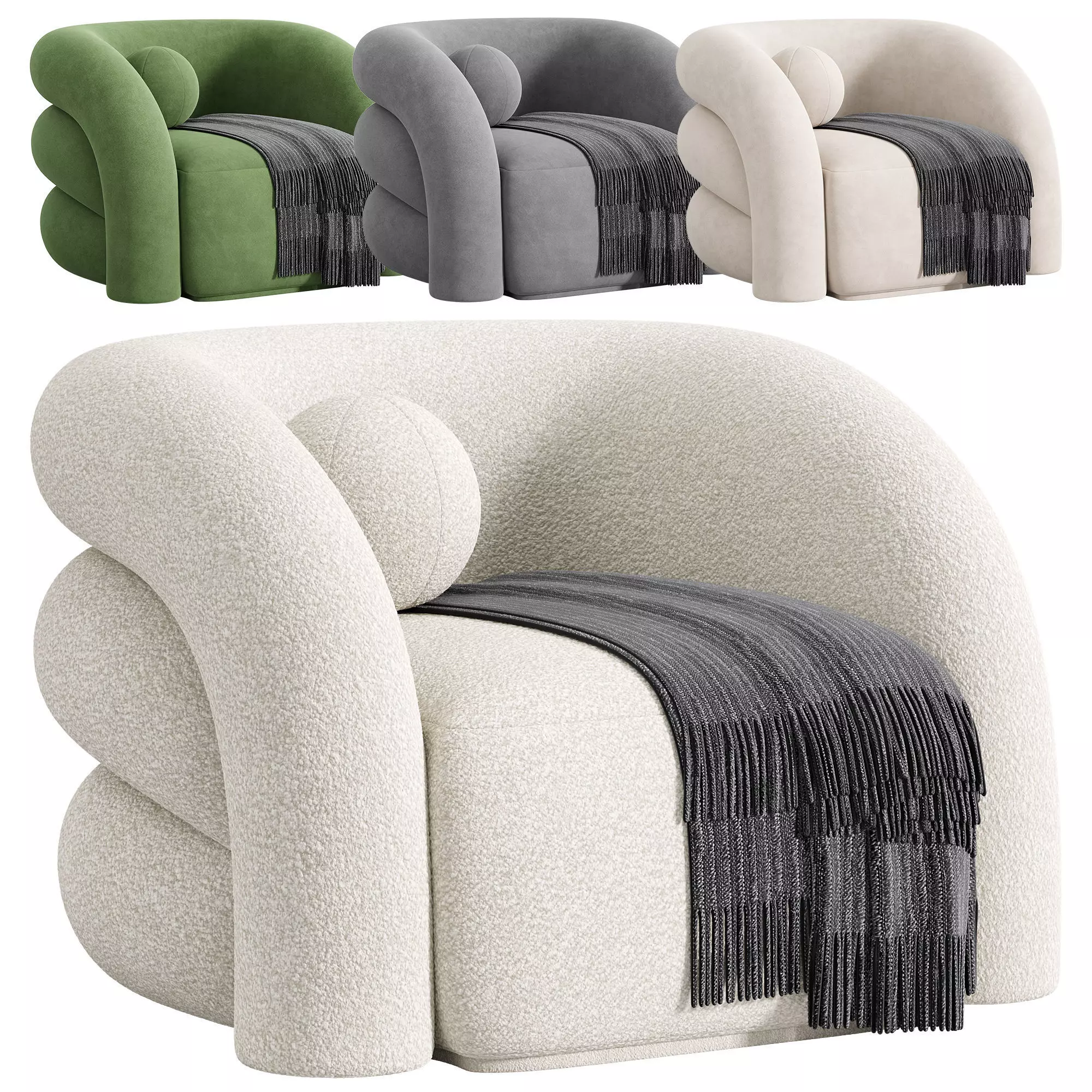 SWIVEL CHAIR NOVELLE by Eichholtz Low-poly 3D model