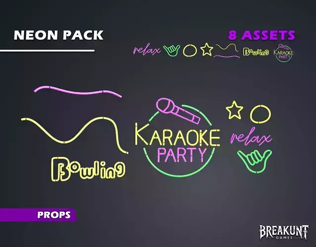 Neon Pack - 8 assets