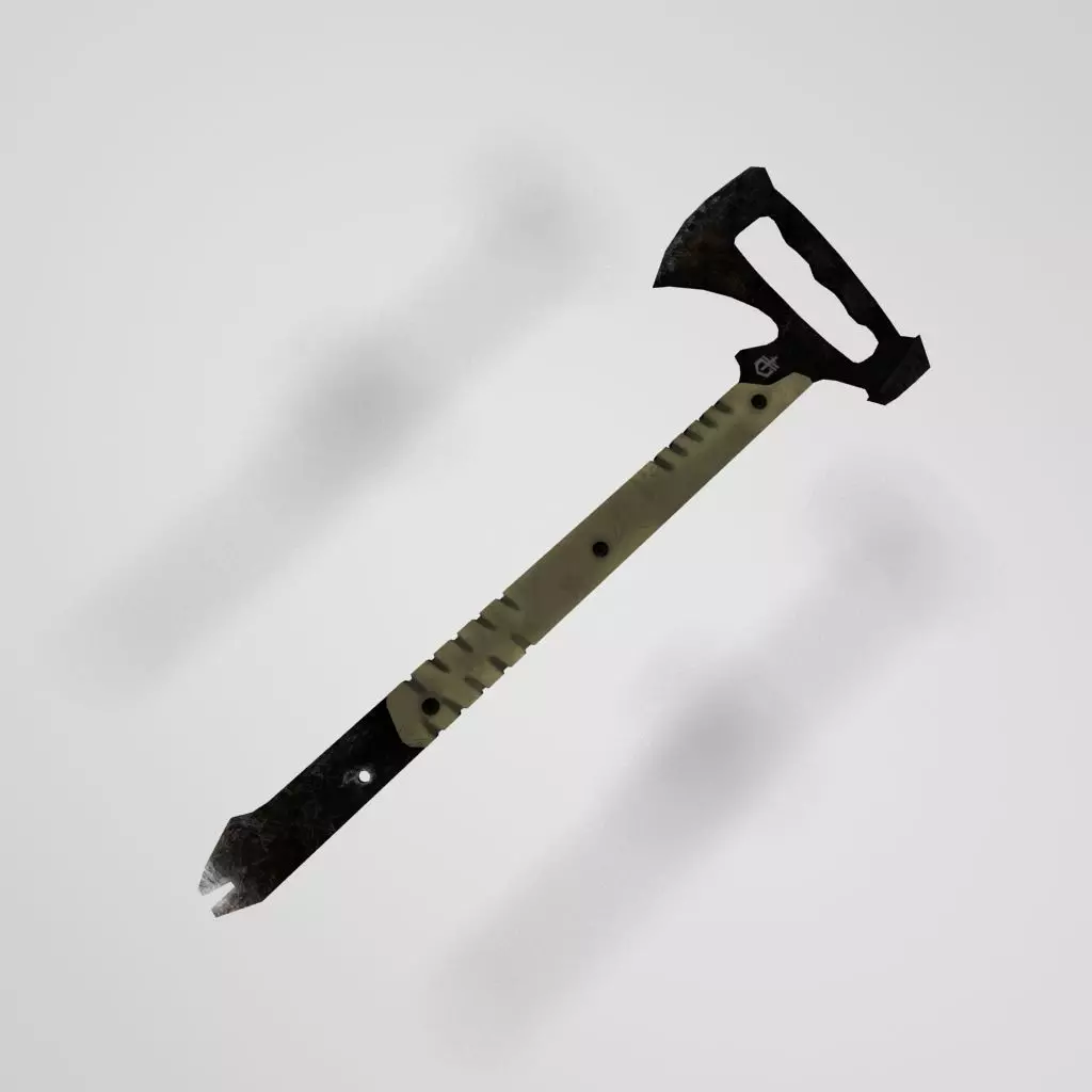Tactical tomahawk with crowbar melee weapon Free low-poly 3D model
