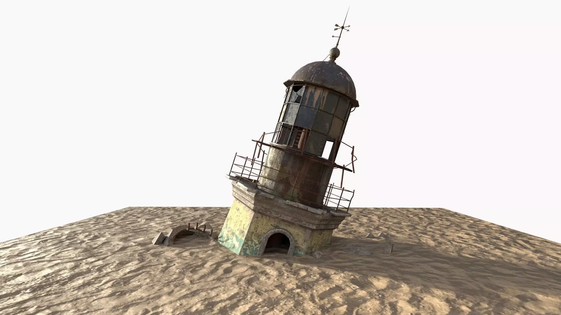 Sunken Lighthouse In The Desert 3D model