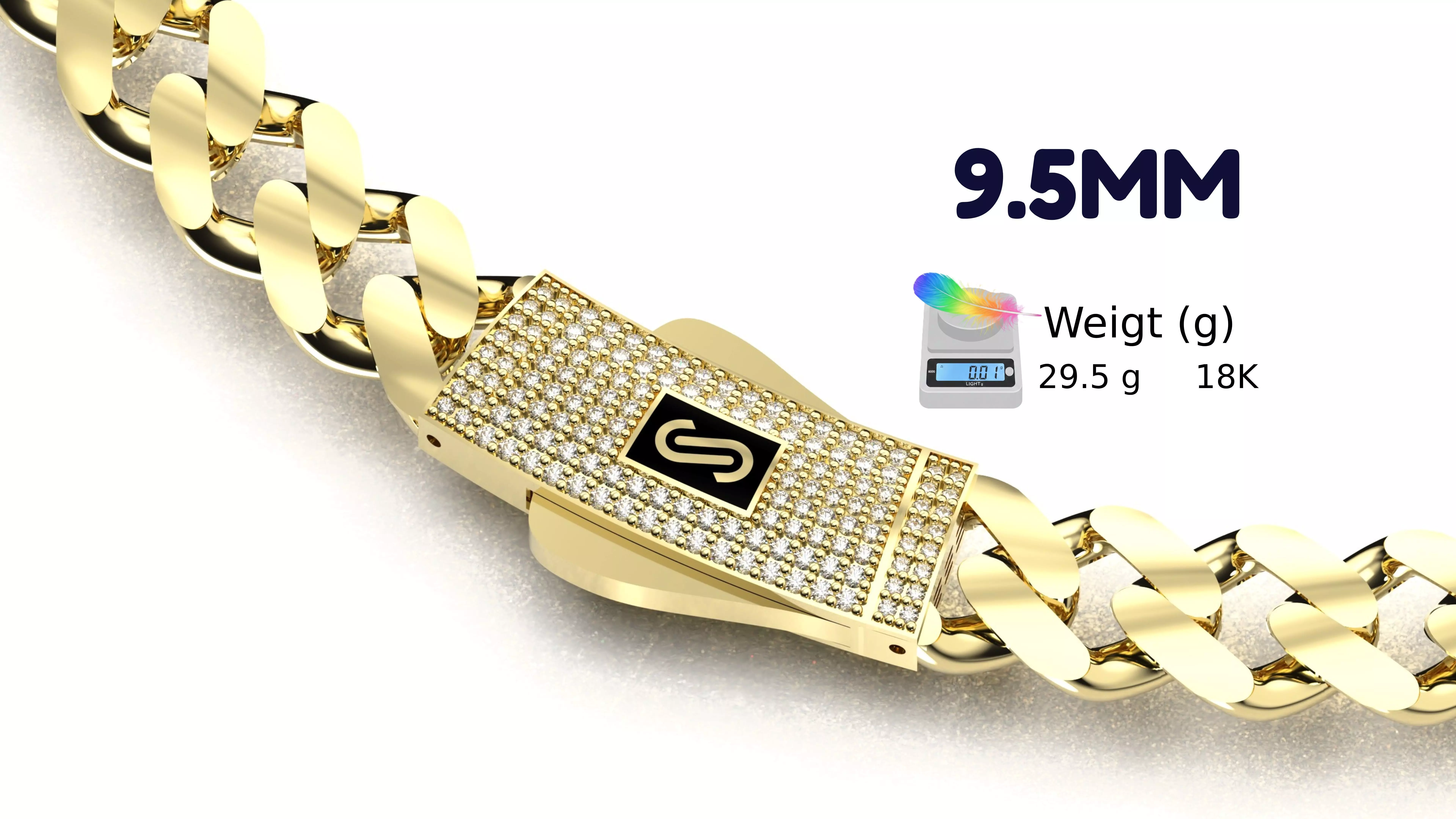 monacochain-Necklace-pave-9-5 mm 3D print model