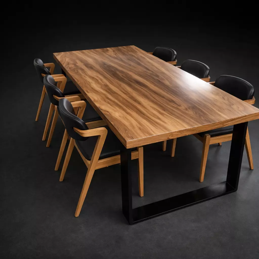 Sleek Modern Dining Table Set 3D model