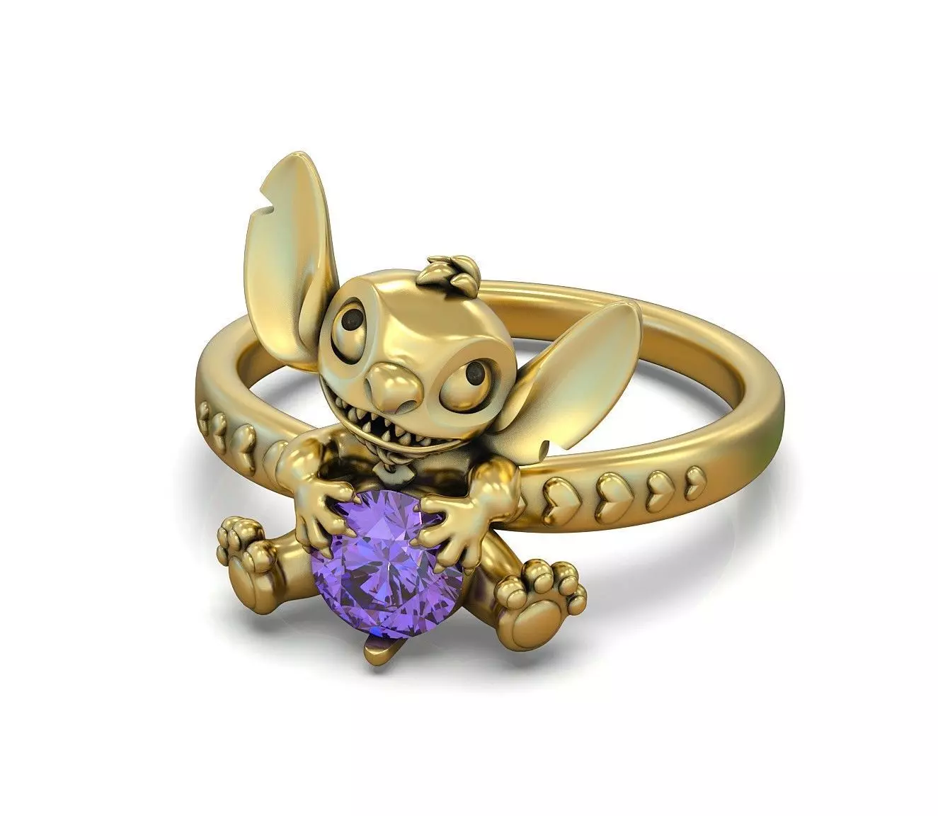 Sitch Ring round gemstone 5mm 3D print model