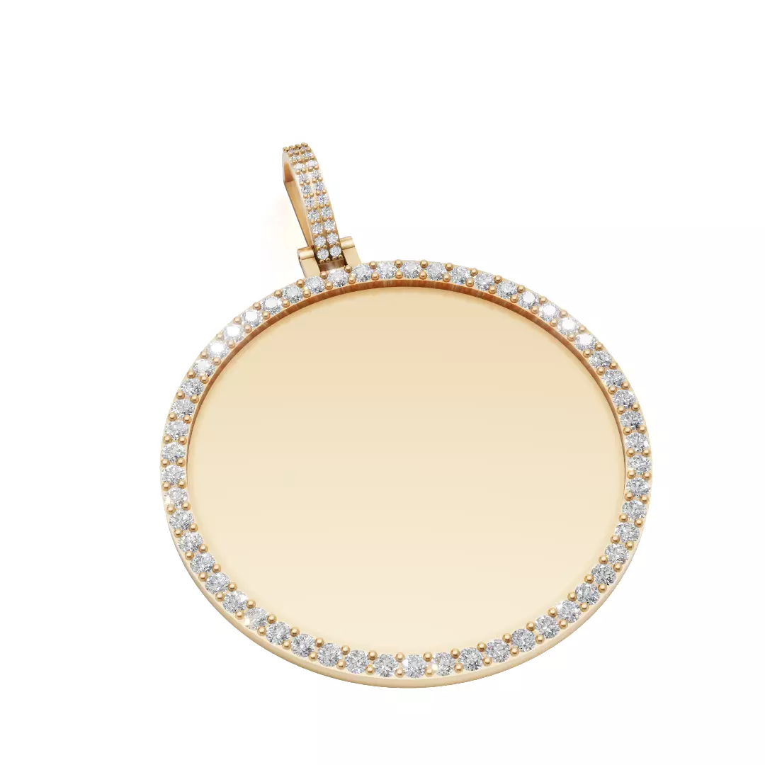 Round Diamond Halo Pendant 3D print model